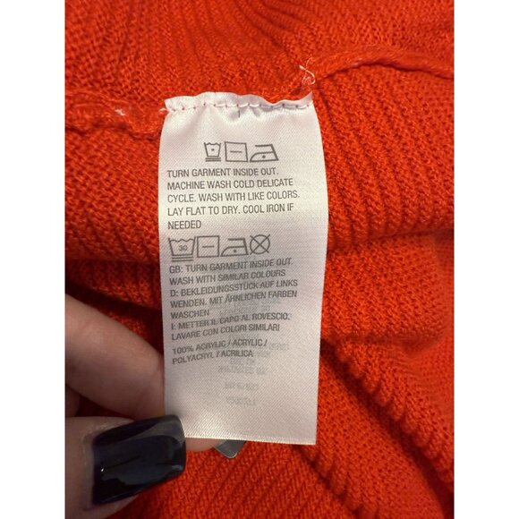 Denim & Co V Neck Sweater Tunic with Pockets Red - Picture 6 of 6